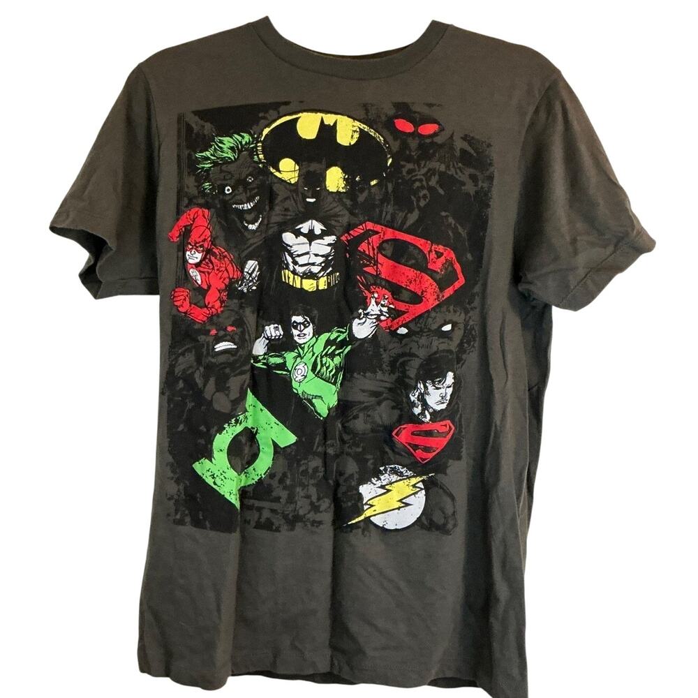 DC Comics Justice League Graphic T-Shirt Charcoal Gray Size M